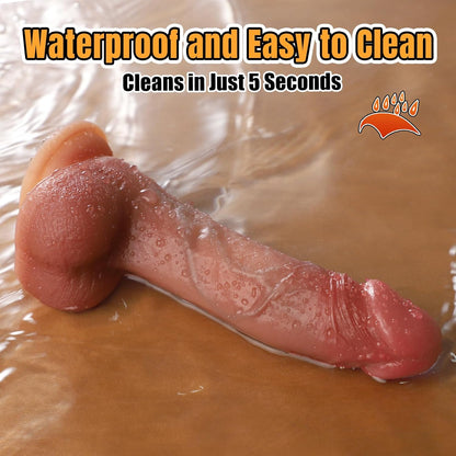 Realistic Dildo Sex Toys – 8 Inch Thick & Firm Flexible Anal Dildo with Stronger Suction Cup & Big Balls, Soft Liquid Silicone Huge Dildos for G Spot, Adult Sex Toys for Men, Women & Couples Tovs