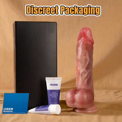 Realistic Dildo Sex Toys – 8 Inch Thick & Firm Flexible Anal Dildo with Stronger Suction Cup & Big Balls, Soft Liquid Silicone Huge Dildos for G Spot, Adult Sex Toys for Men, Women & Couples Tovs